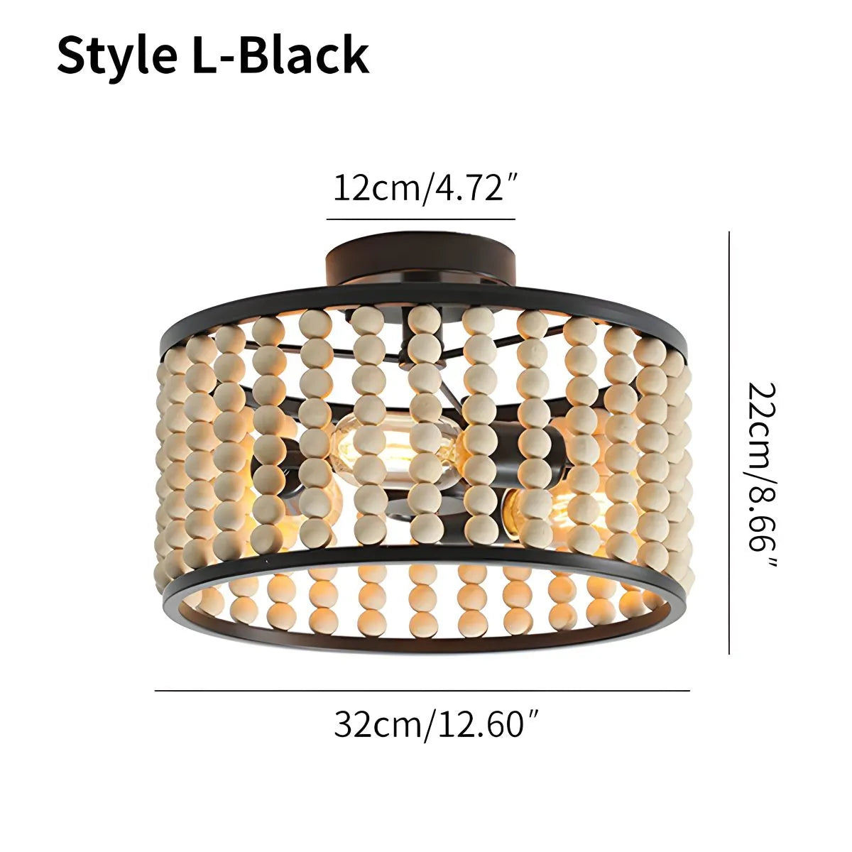 Feyran Retro Wooden Bead Chandelier for Dining Room