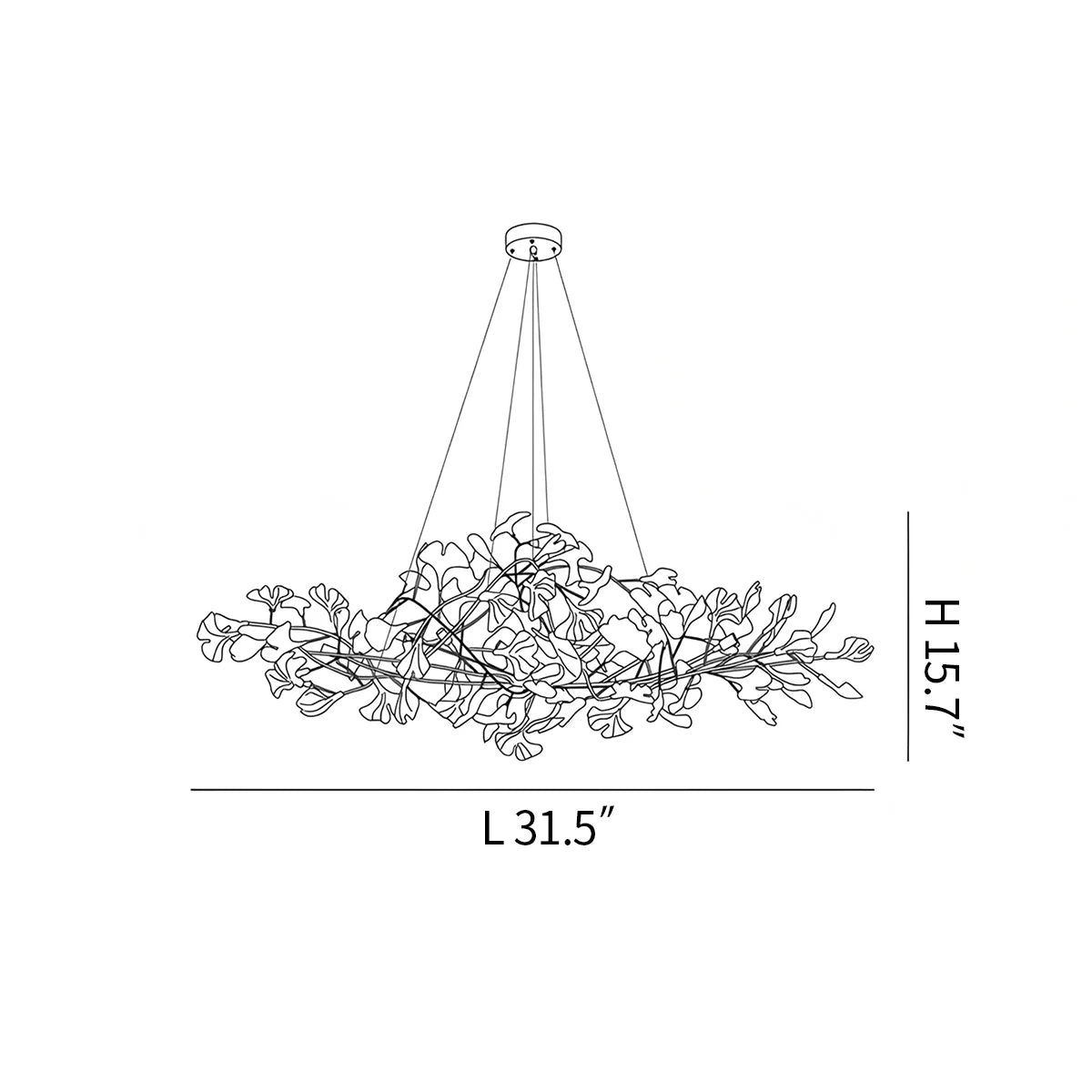 Feyran Acrylic Ginkgo Leaf Chandelier for Dining Area
