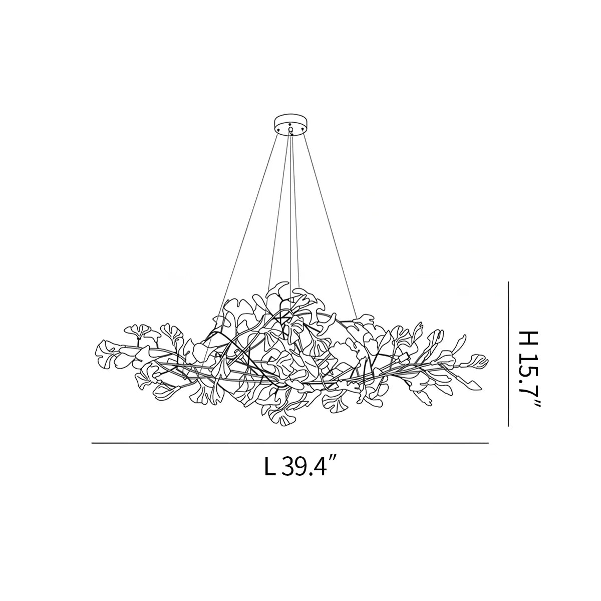 Feyran Acrylic Ginkgo Leaf Chandelier for Dining Area