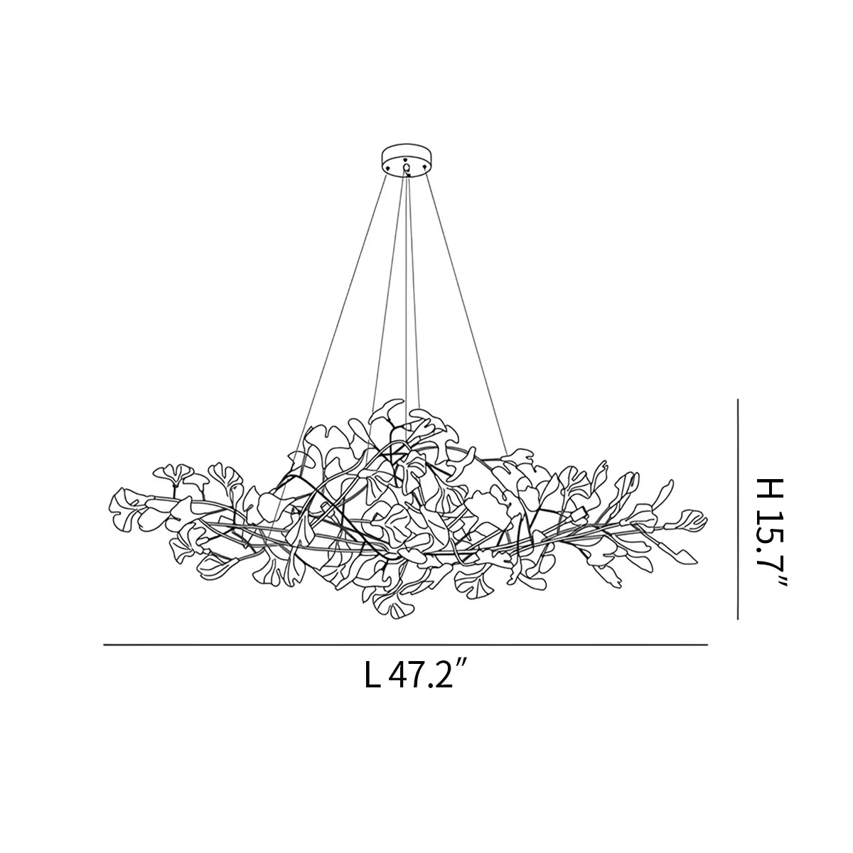 Feyran Acrylic Ginkgo Leaf Chandelier for Dining Area
