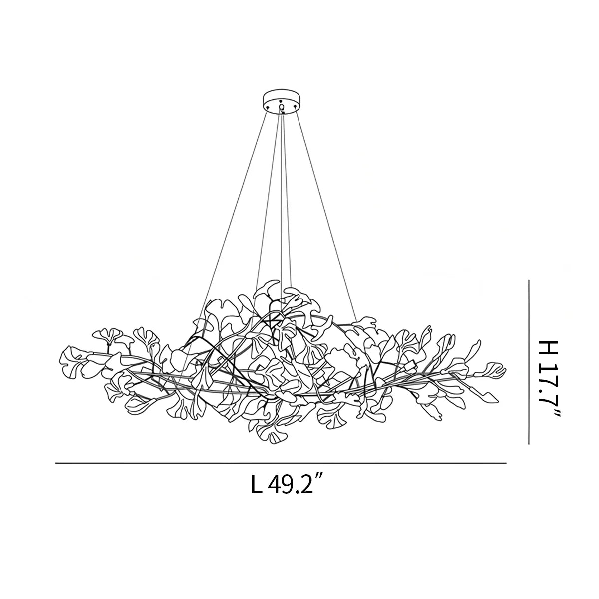 Feyran Acrylic Ginkgo Leaf Chandelier for Dining Area