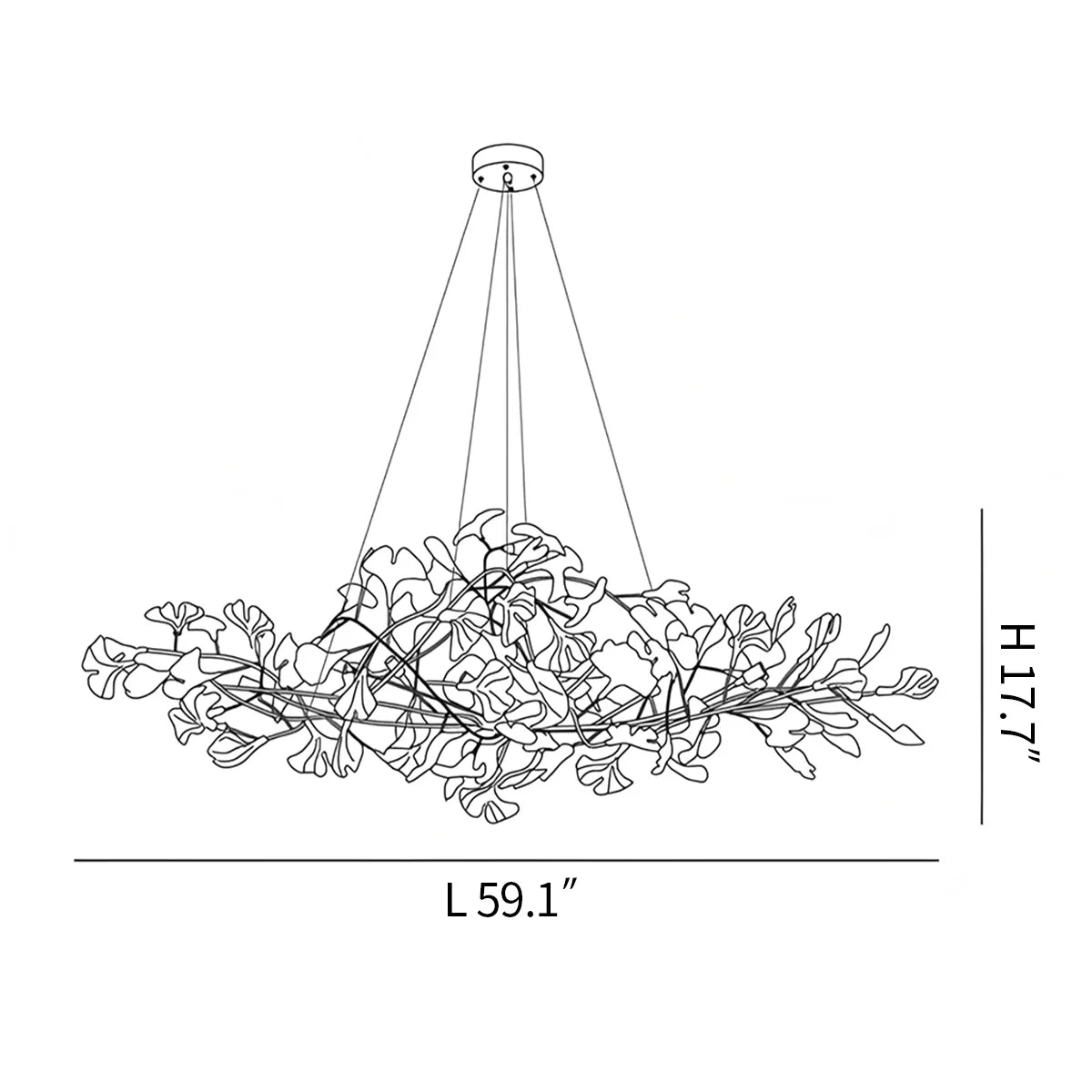 Feyran Acrylic Ginkgo Leaf Chandelier for Dining Area