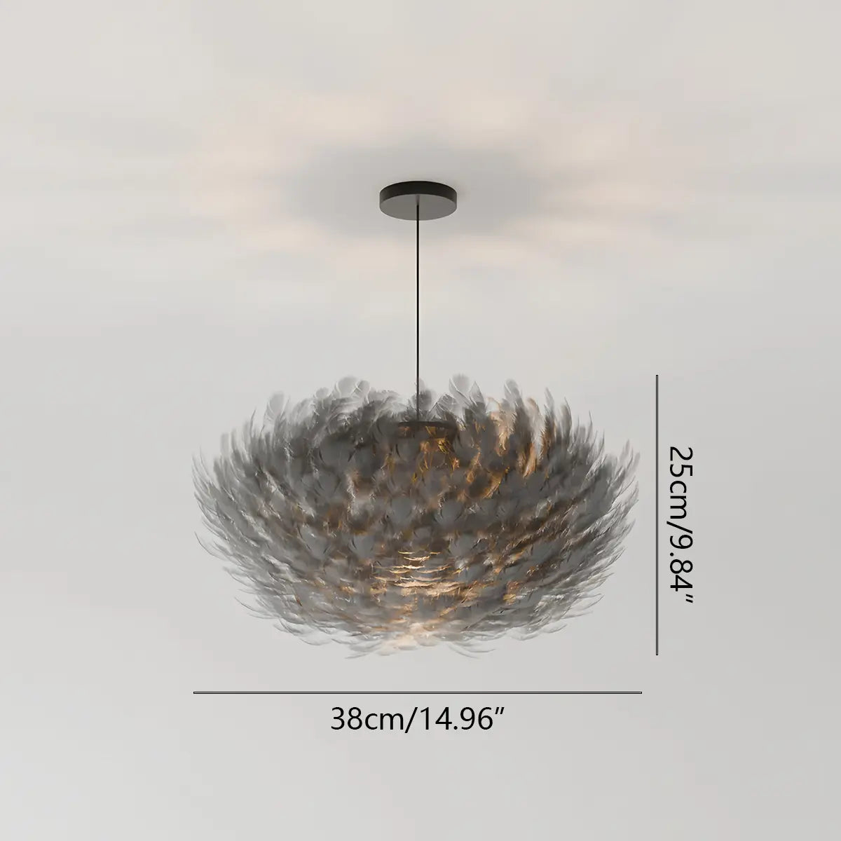 Feyran Goose Feather Pendant Light for Bedroom