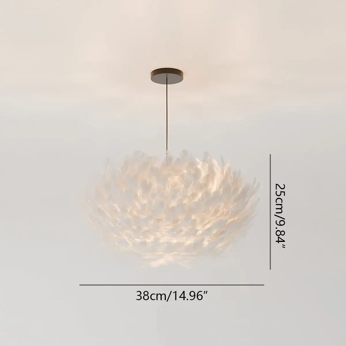 Feyran Goose Feather Pendant Light for Bedroom