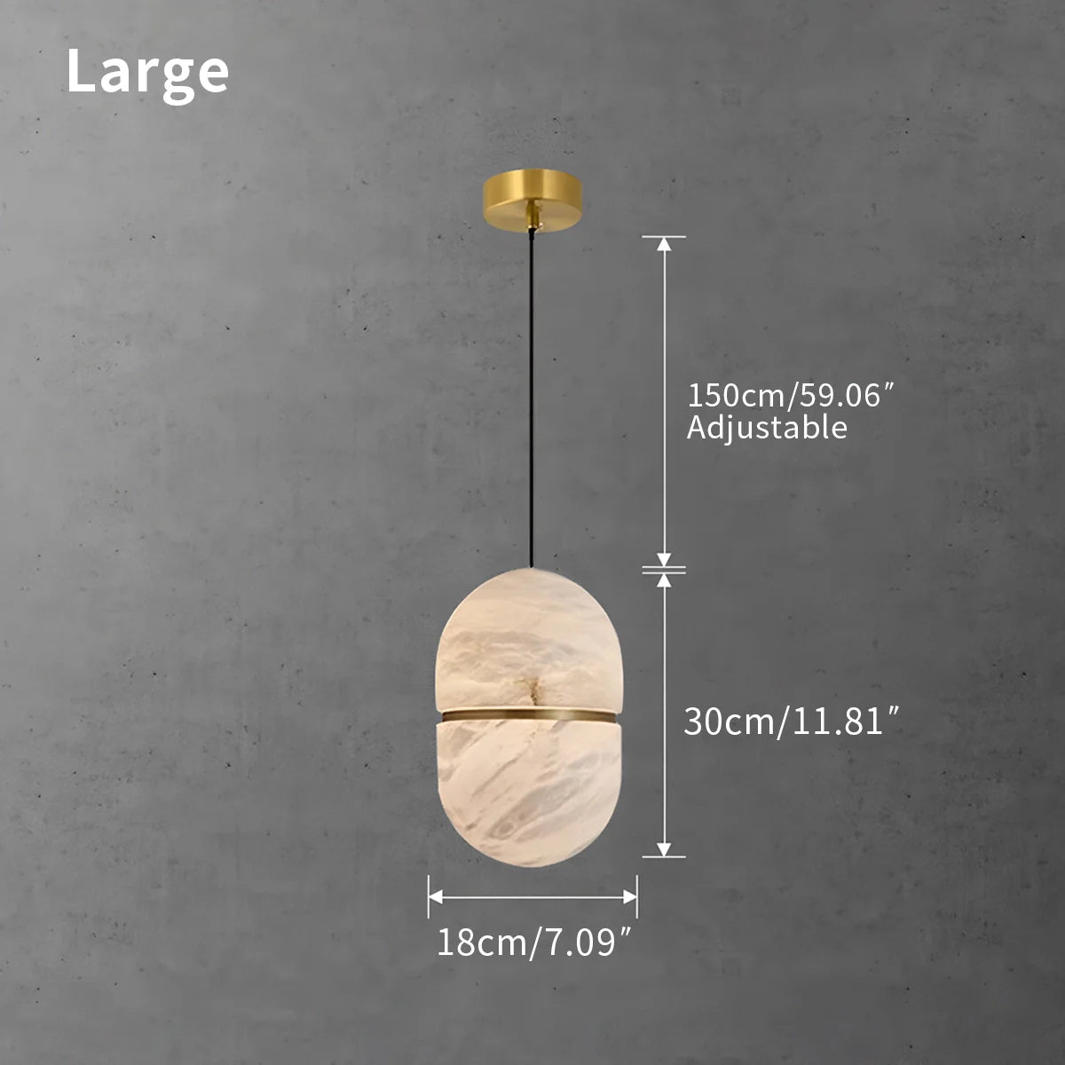 Feyran Modern Luxury Oval Spanish Alabaster Pendant Light