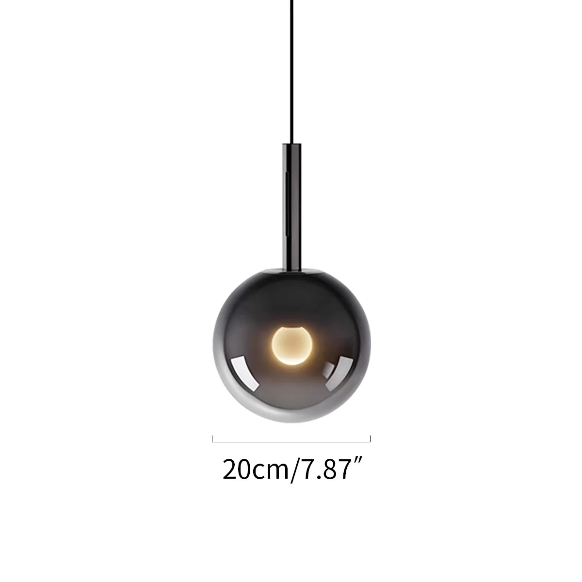 Feyran Adjustable Bedside Glass Pendant Light