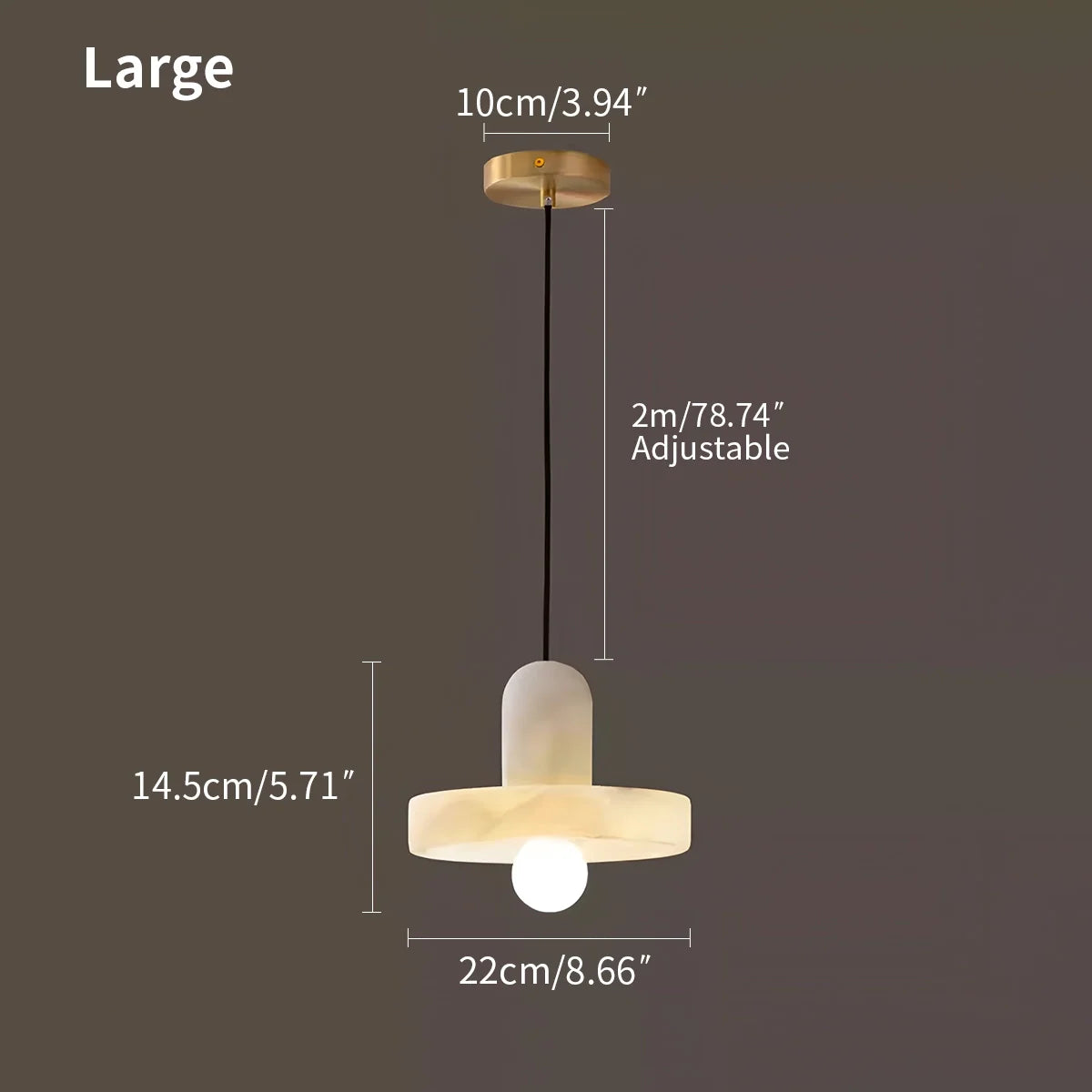 Feyran Natural Spanish Alabaster Pendant Light for Bedroom