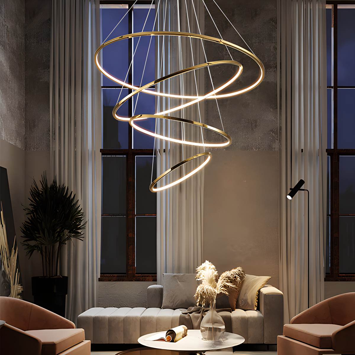 Feyran Large Tiered Ring Foyer Chandelier
