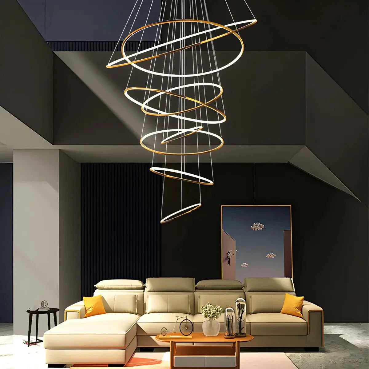 Feyran Large Tiered Ring Foyer Chandelier