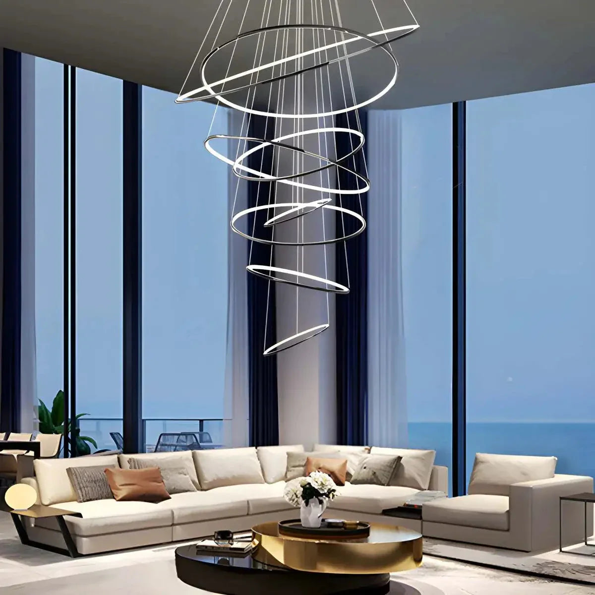 Feyran Large Tiered Ring Foyer Chandelier