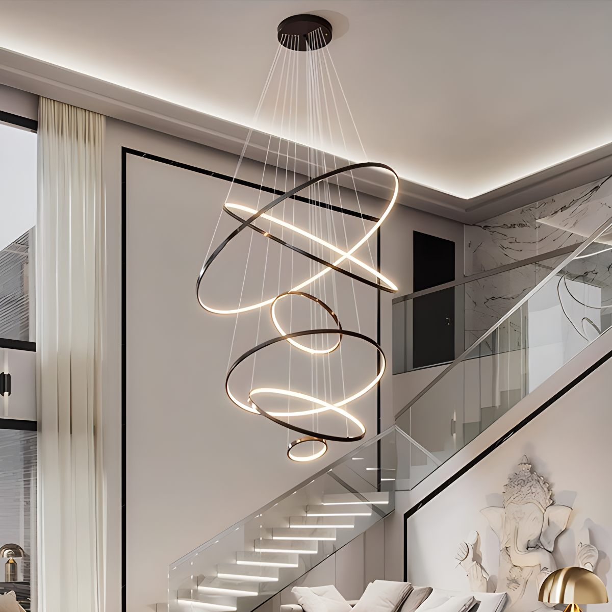 Feyran Large Tiered Ring Foyer Chandelier