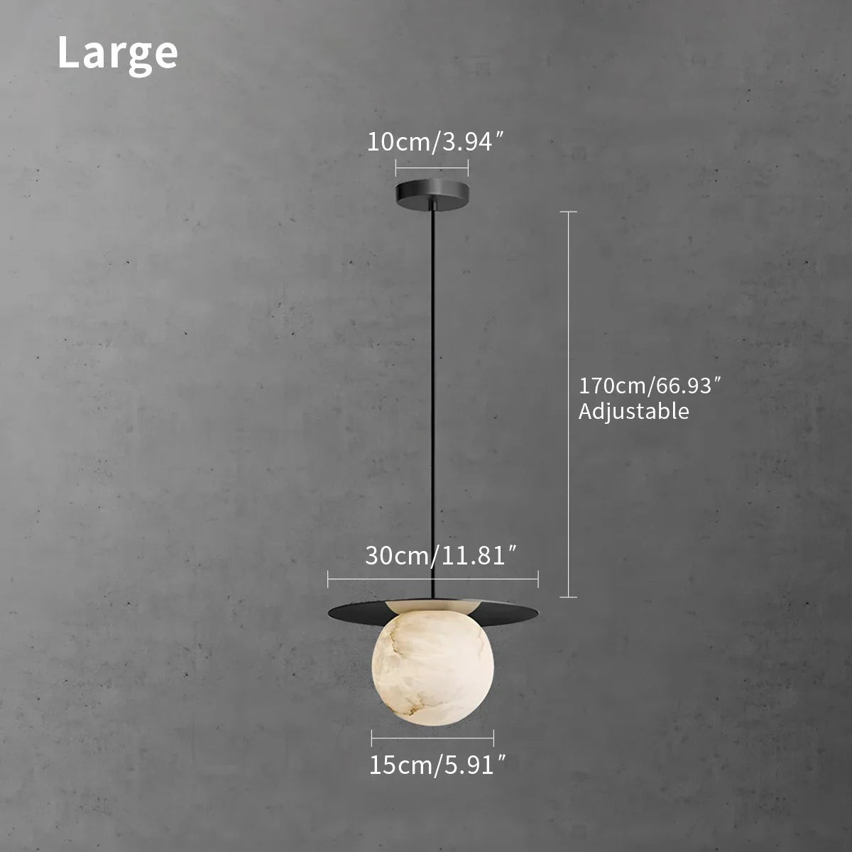 Feyran Luxury Spherical Natural Spanish Alabaster Pendant Light