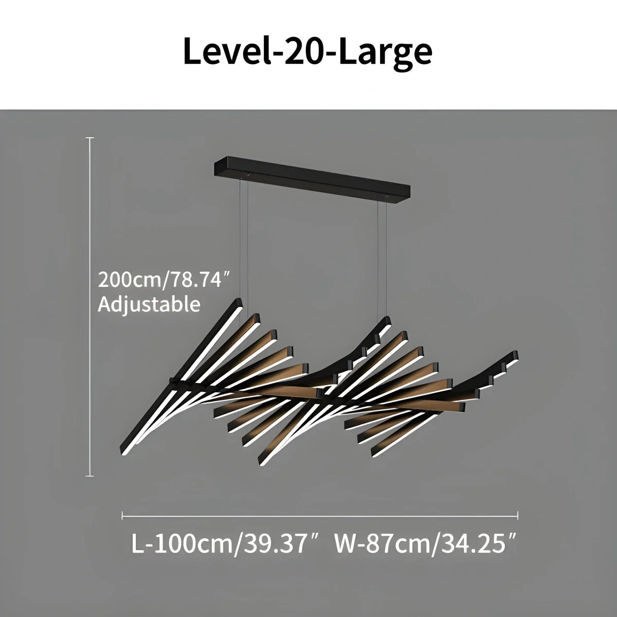 Feyran Linear Fish Bone Modeling Chandelier