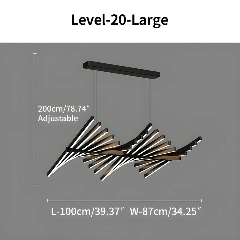 Feyran Linear Fish Bone Modeling Chandelier