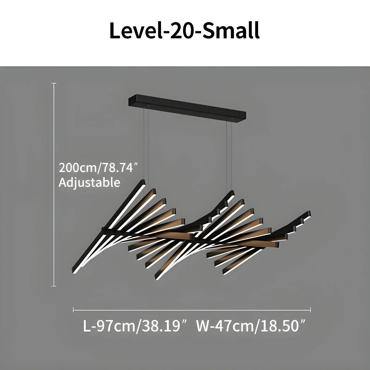 Feyran Linear Fish Bone Modeling Chandelier