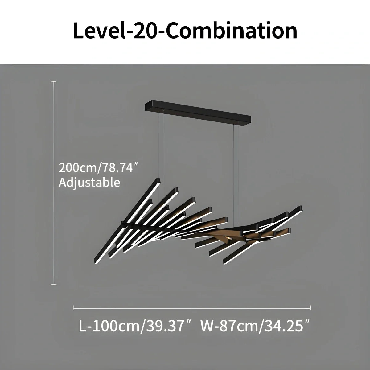 Feyran Linear Fish Bone Modeling Chandelier