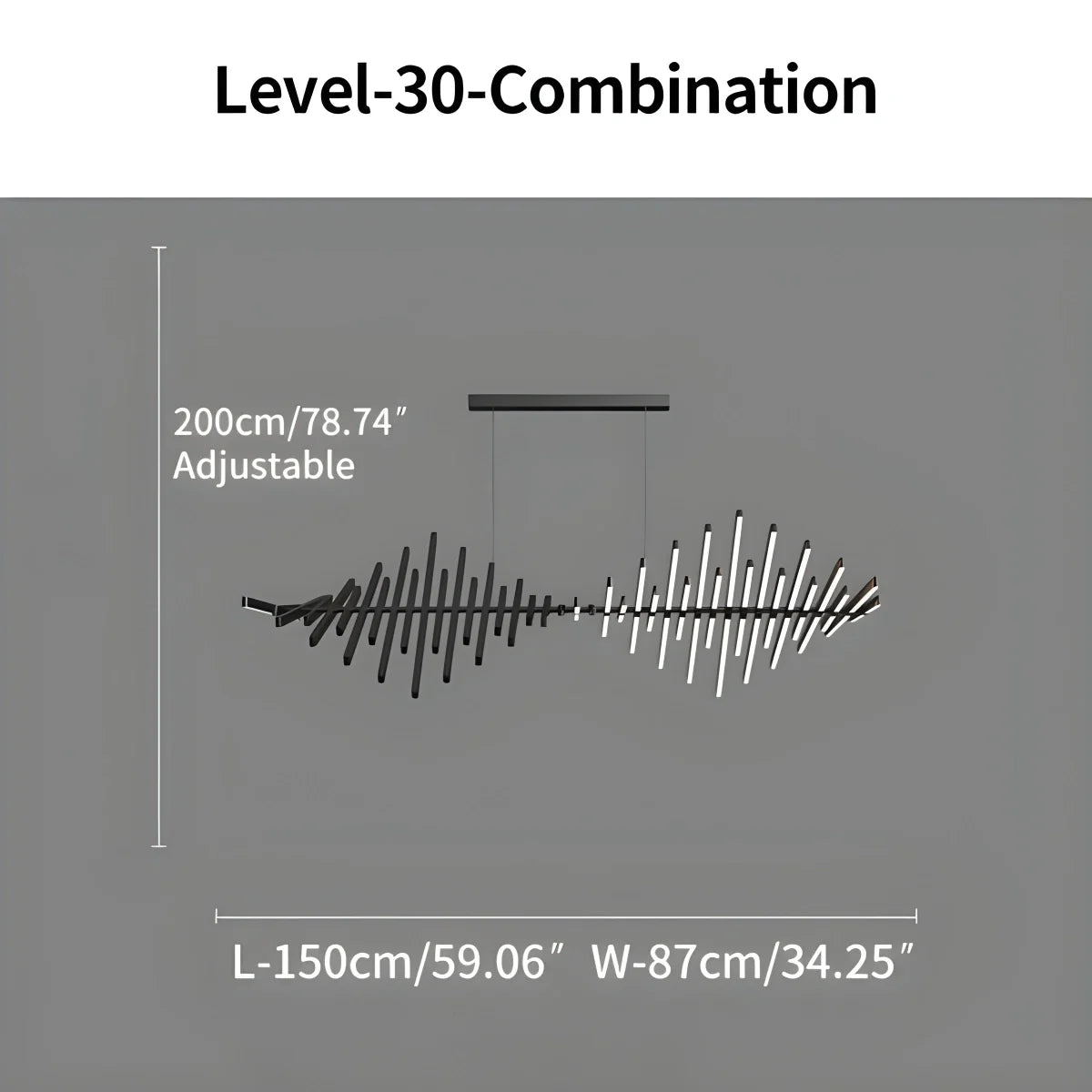 Feyran Linear Fish Bone Modeling Chandelier