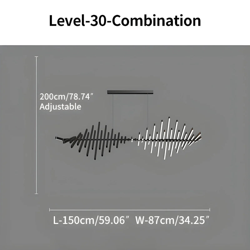 Feyran Linear Fish Bone Modeling Chandelier