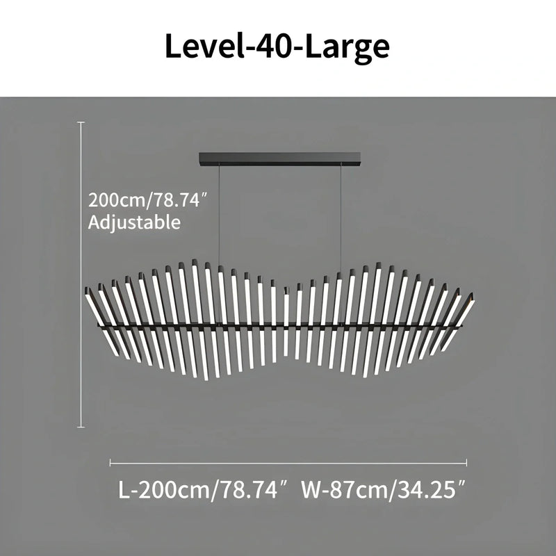 Feyran Linear Fish Bone Modeling Chandelier