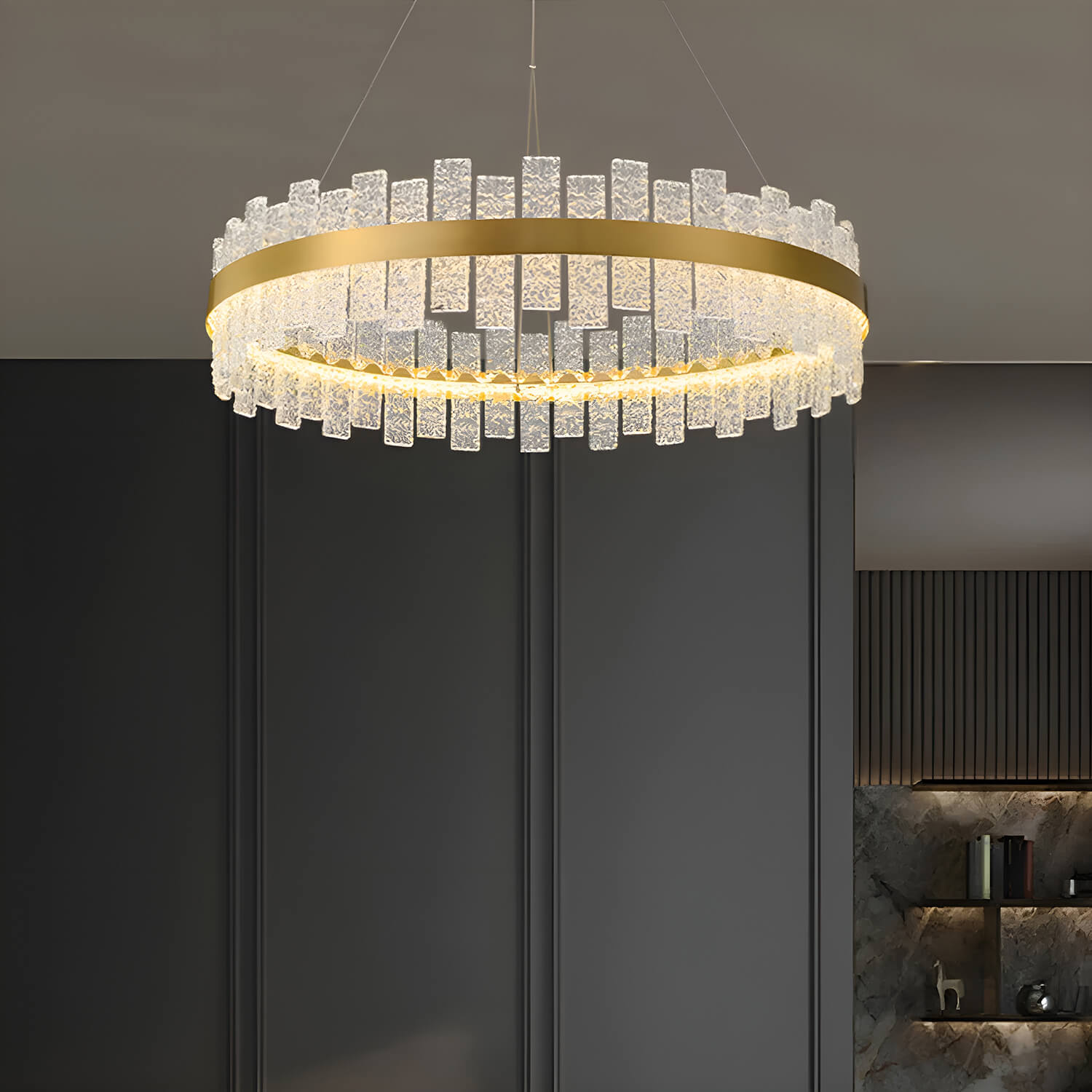 Light Luxury Round Living Room Chandelier-Living Room |Feyran