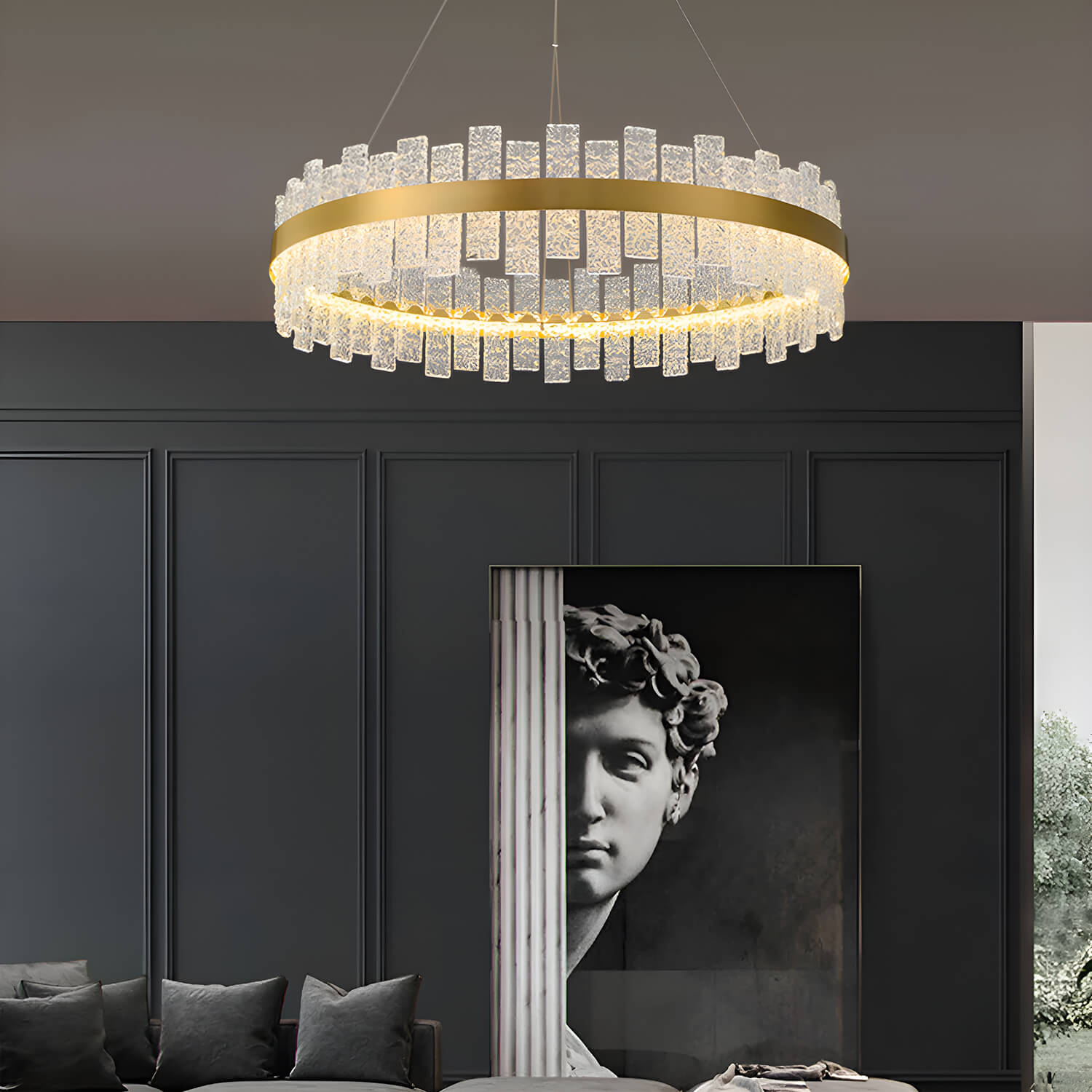 Light Luxury Round Living Room Chandelier-Living Room2 |Feyran