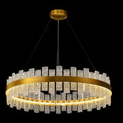 Light-luxury-round-living-room-chandelier-front-view-black | Feyran