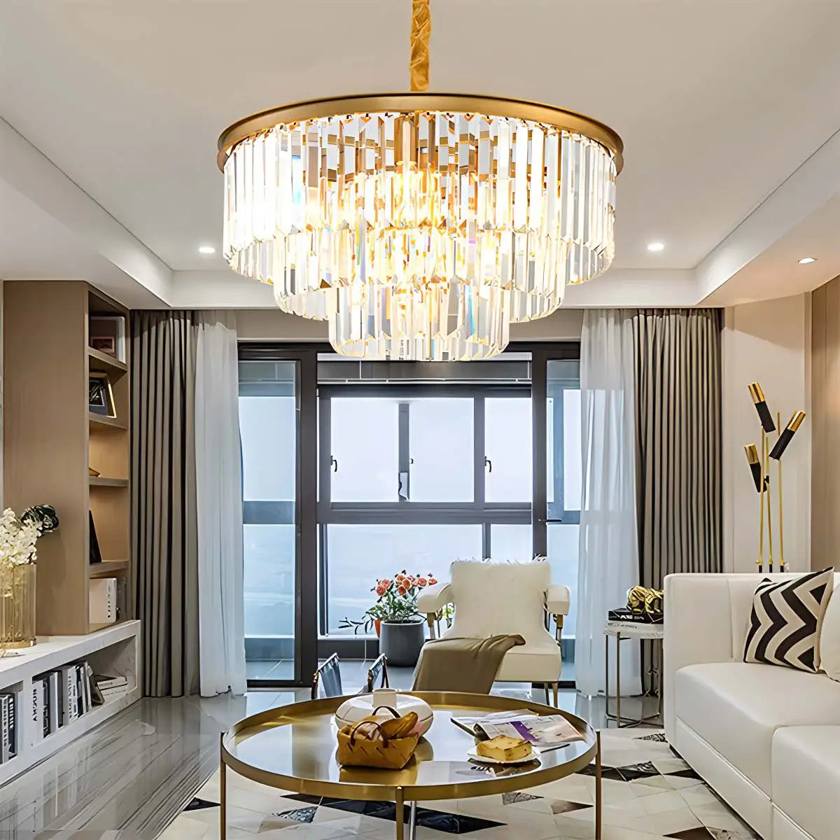Feyran Light Luxury Crystal Chandelier for Living Room
