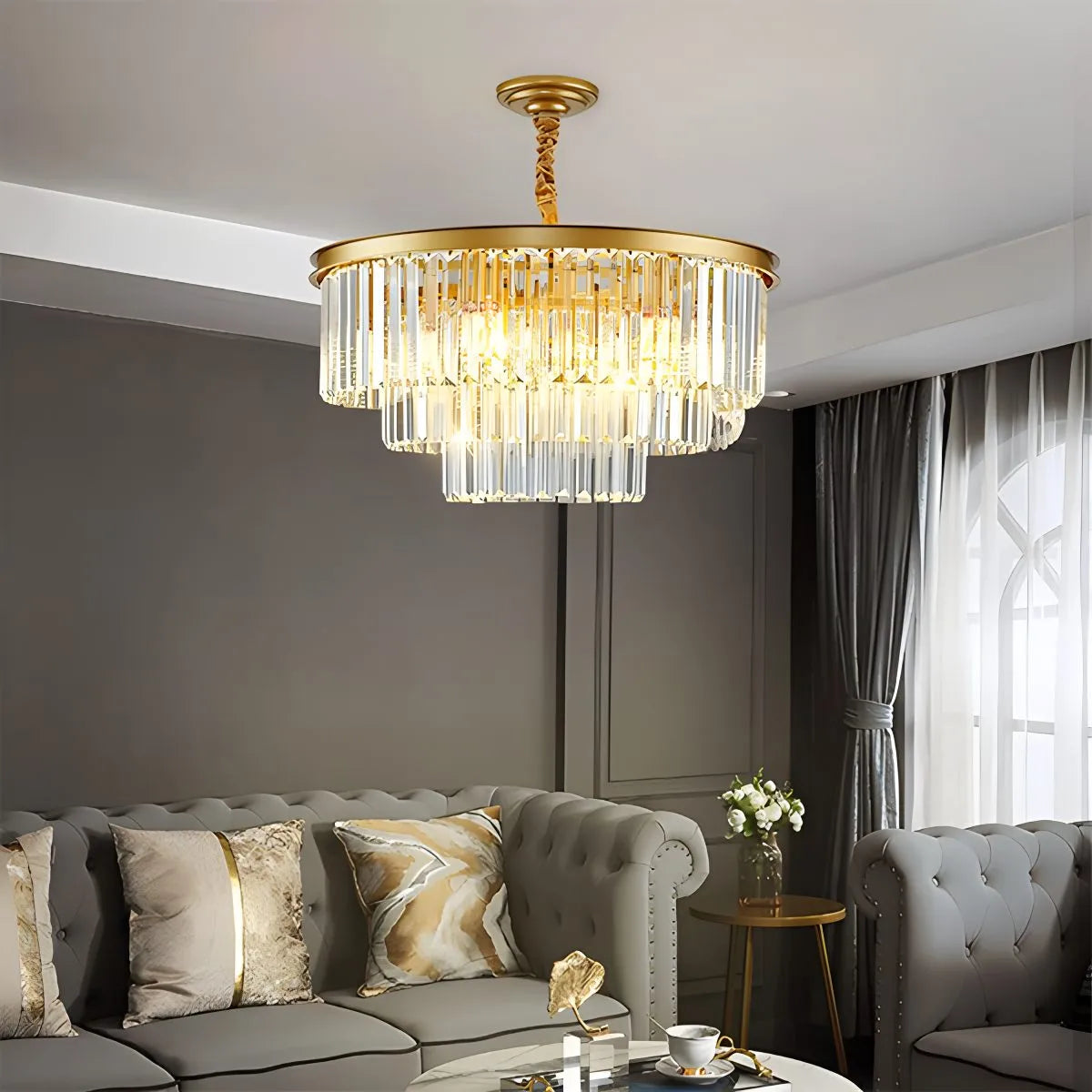 Feyran Light Luxury Crystal Chandelier for Living Room