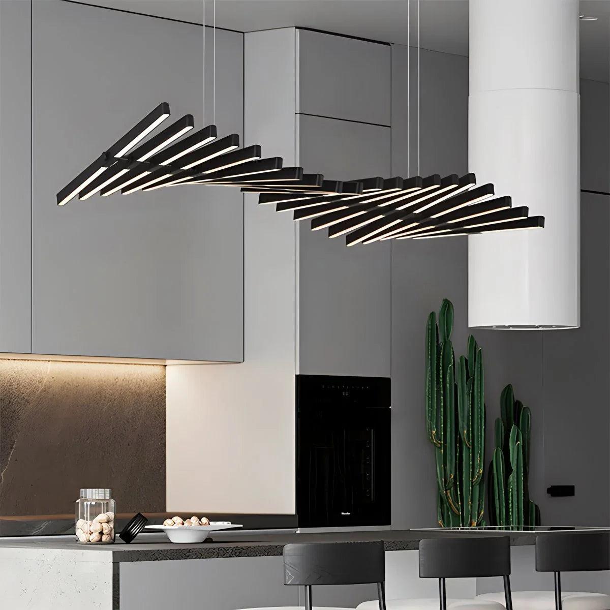 Feyran Linear Fish Bone Modeling Chandelier
