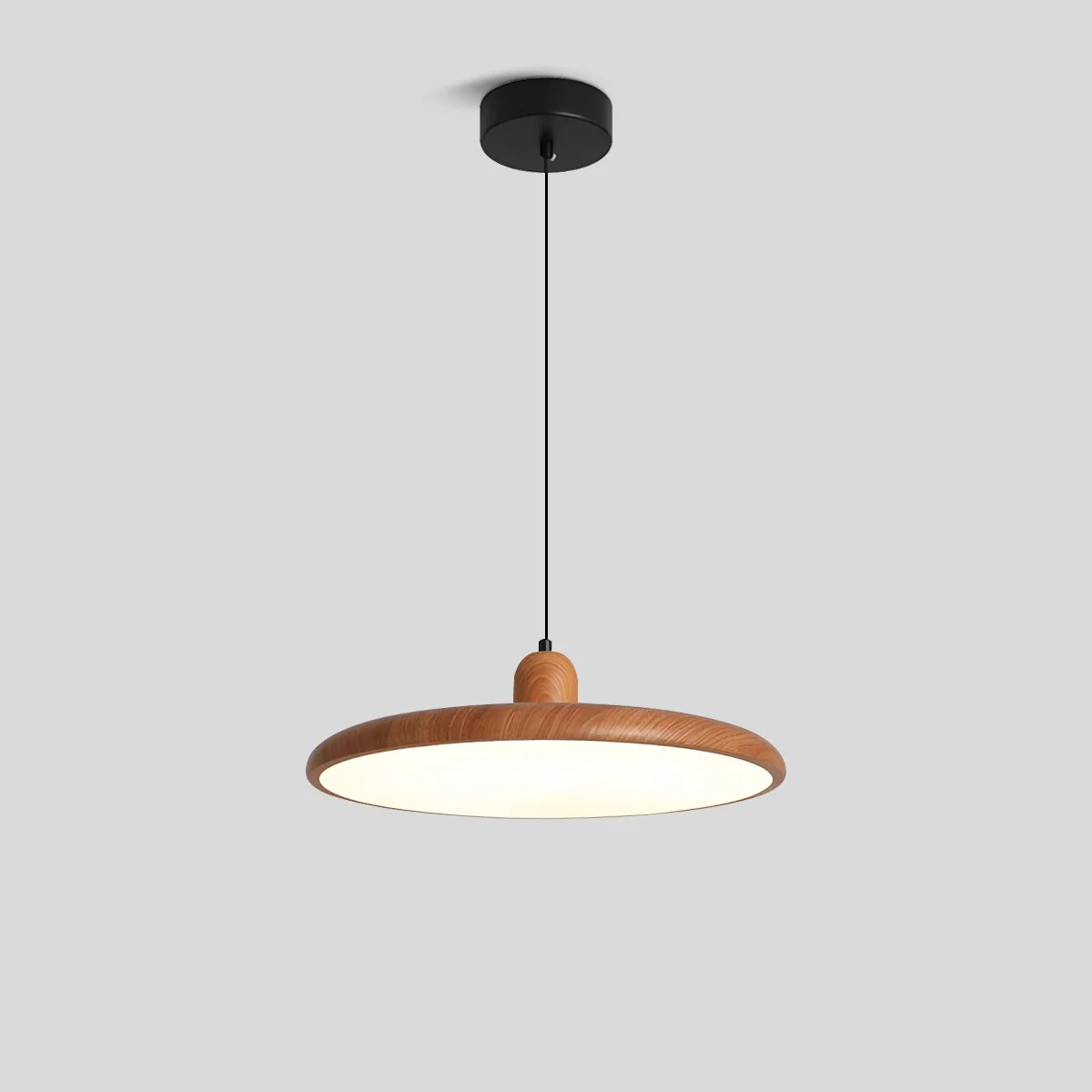 Feyran Retro Walnut Color Round UFO Pendant Light