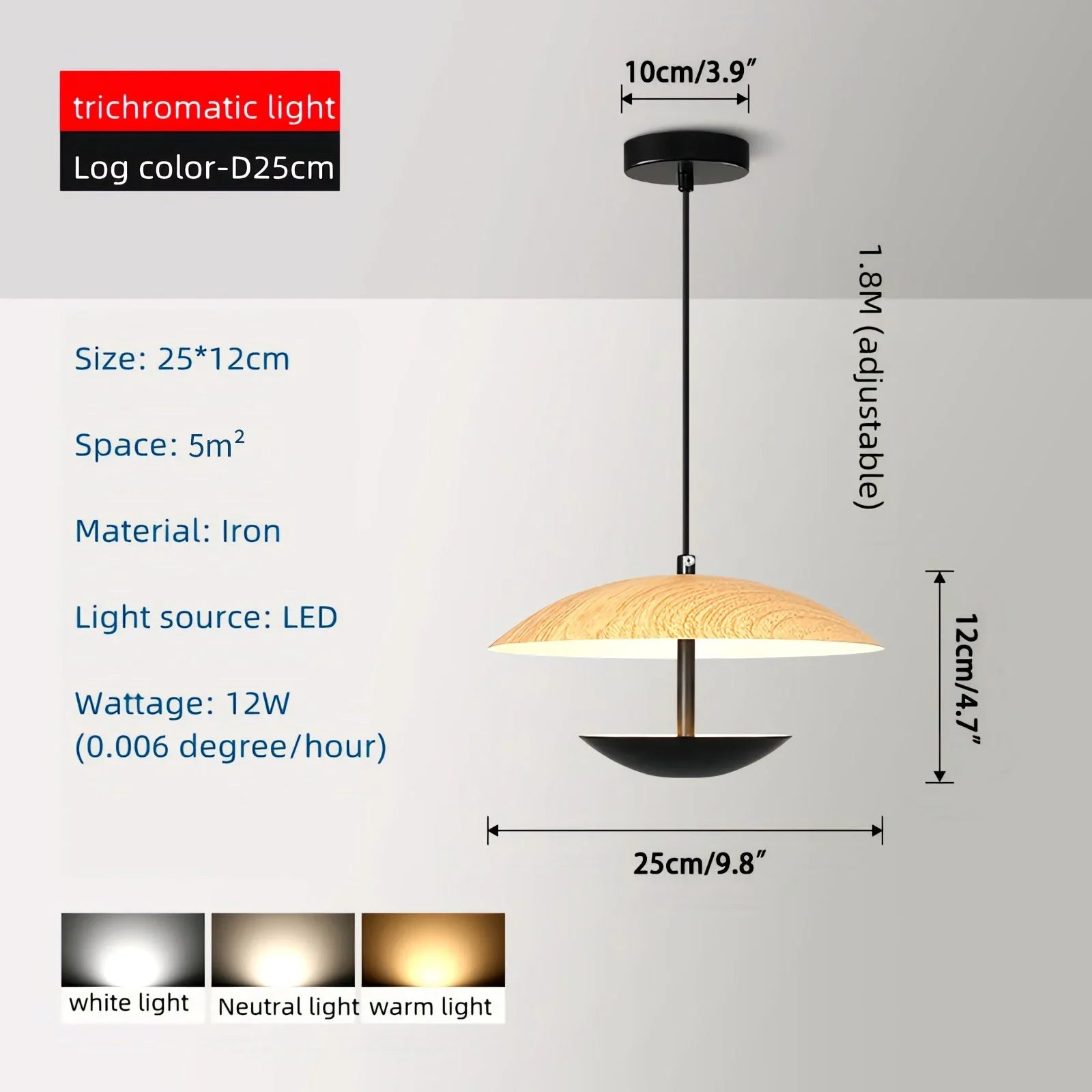 Feyran UFO Wrought Iron Pendeant Light for Living Room