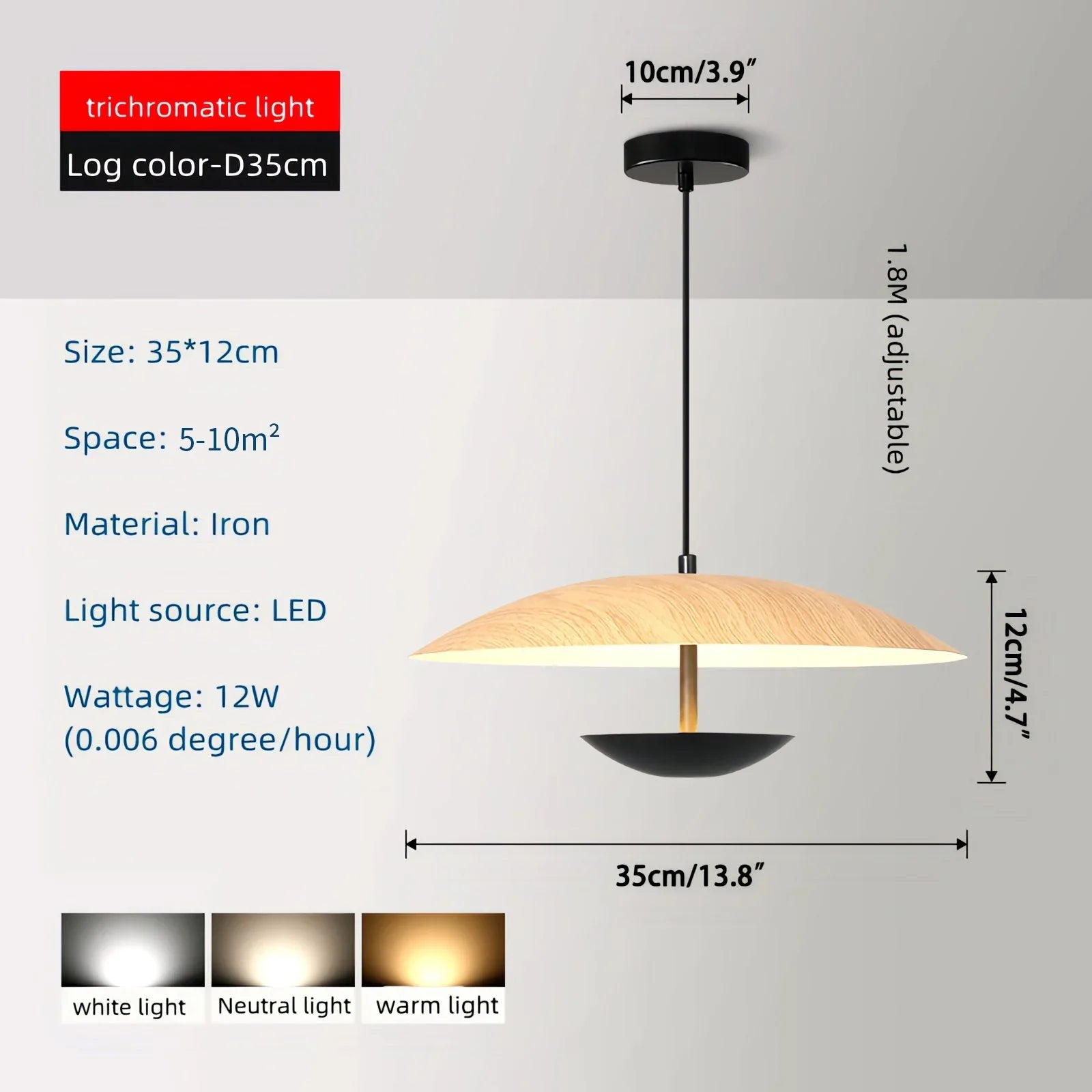 Feyran UFO Wrought Iron Pendeant Light for Living Room