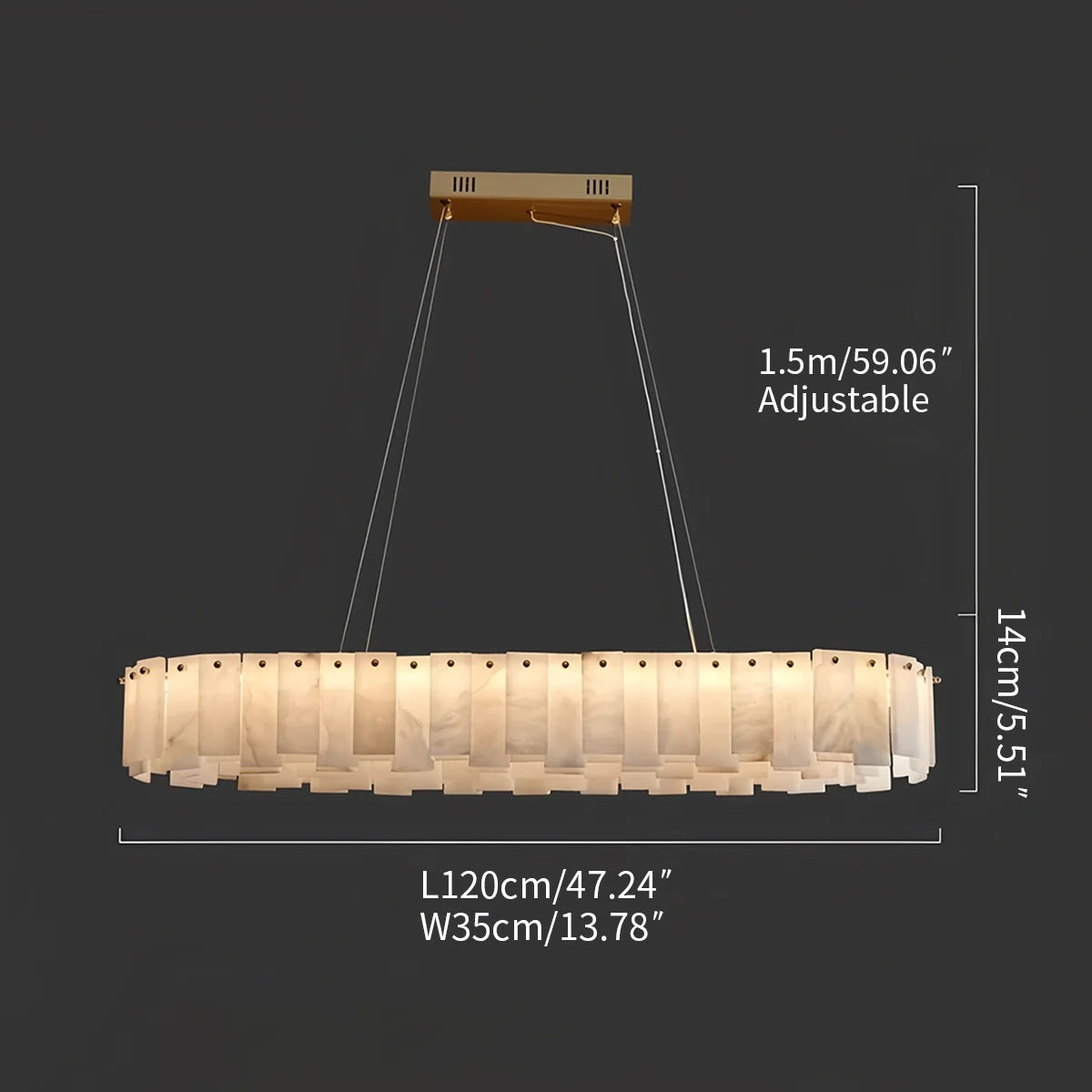 Feyran Modern Ring Spanish Alabaster Chandelier for Living Room