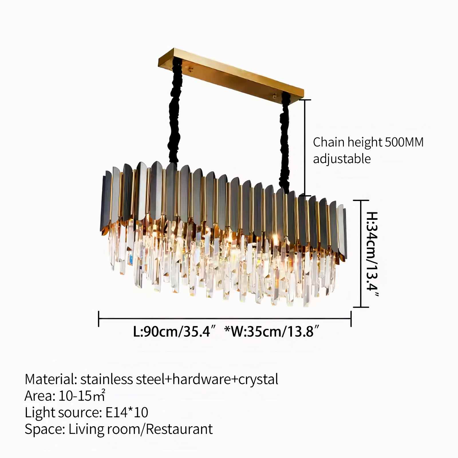 Feyran Modern Black Gold Luxury Crystal Chandelier