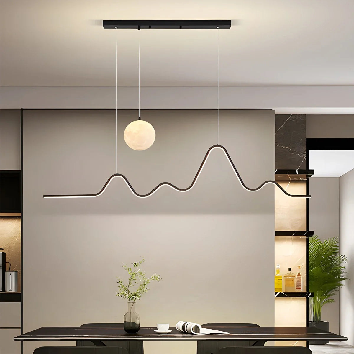 Feyran Louise Minimalist Wavy Pendant Light for Dining Room