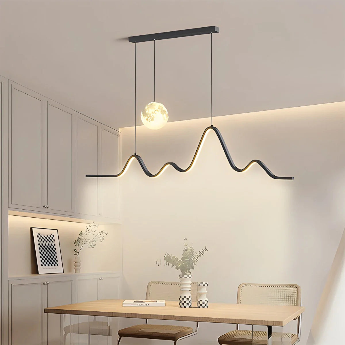 Feyran Louise Minimalist Wavy Pendant Light for Dining Room