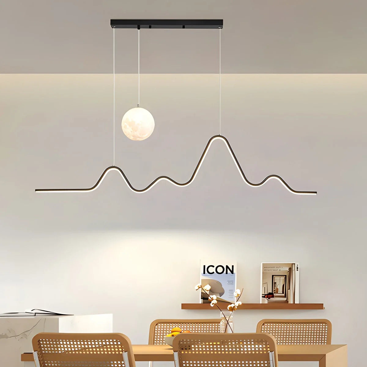 Feyran Louise Minimalist Wavy Pendant Light for Dining Room