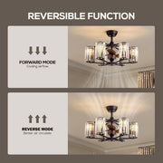 LumiBreeze 27 inch Crystal Fan Chandelier - Feyran