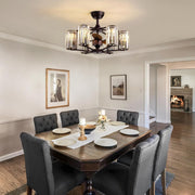 LumiBreeze 27 inch Crystal Fan Chandelier - Feyran