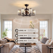 LumiBreeze 27 inch Crystal Fan Chandelier - Feyran