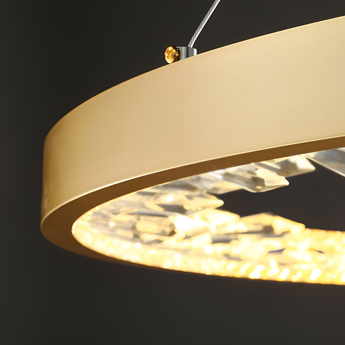 Feyran Luxury Circle Crystal Chandelier for Living Room