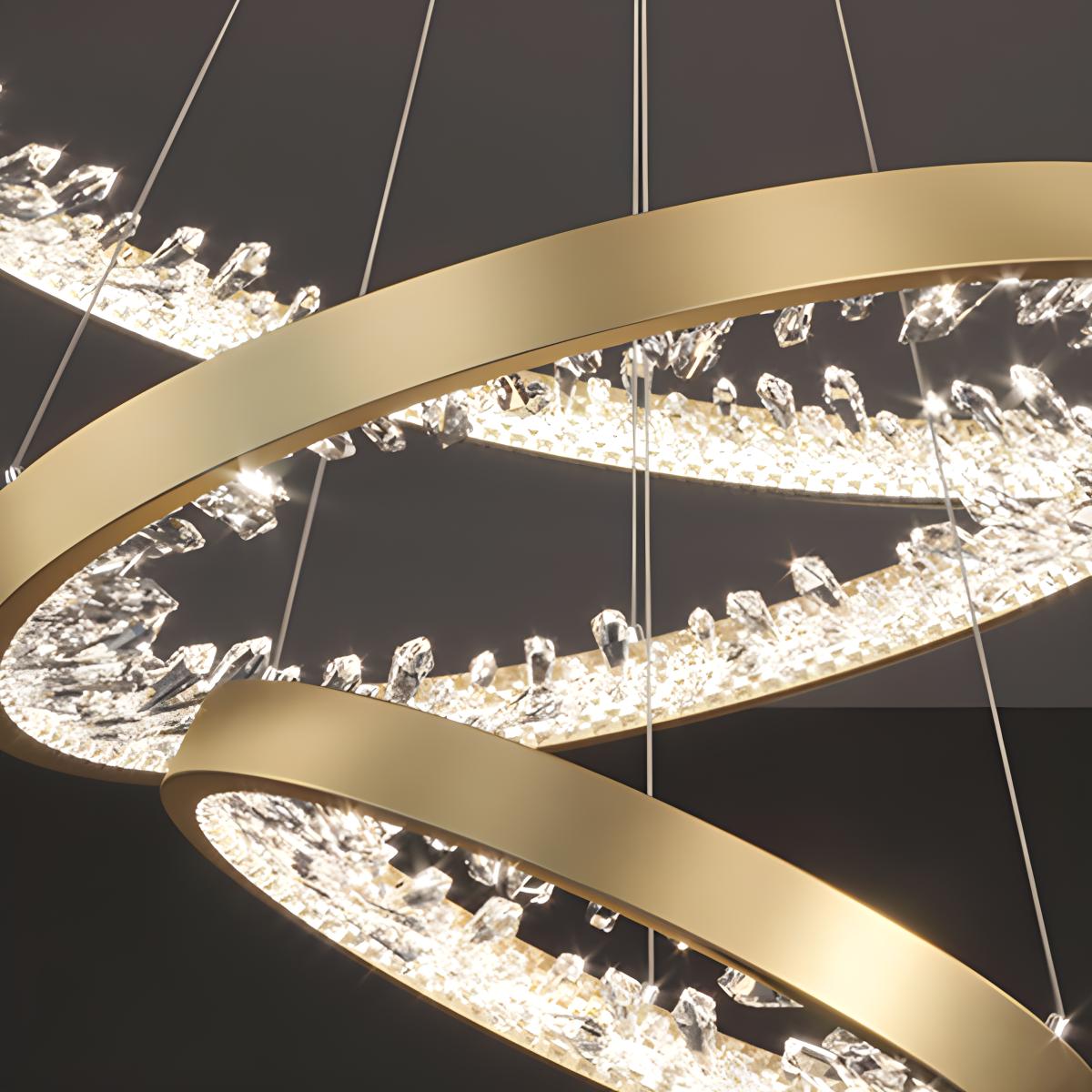 Feyran Luxury Circle Crystal Chandelier for Living Room