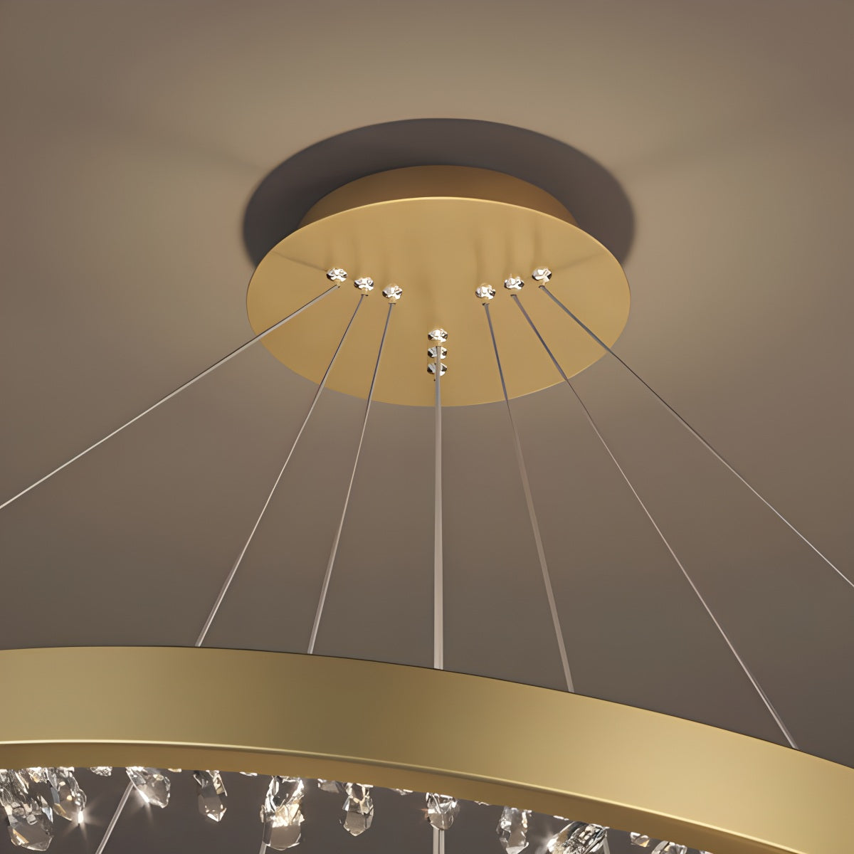 Feyran Luxury Circle Crystal Chandelier for Living Room