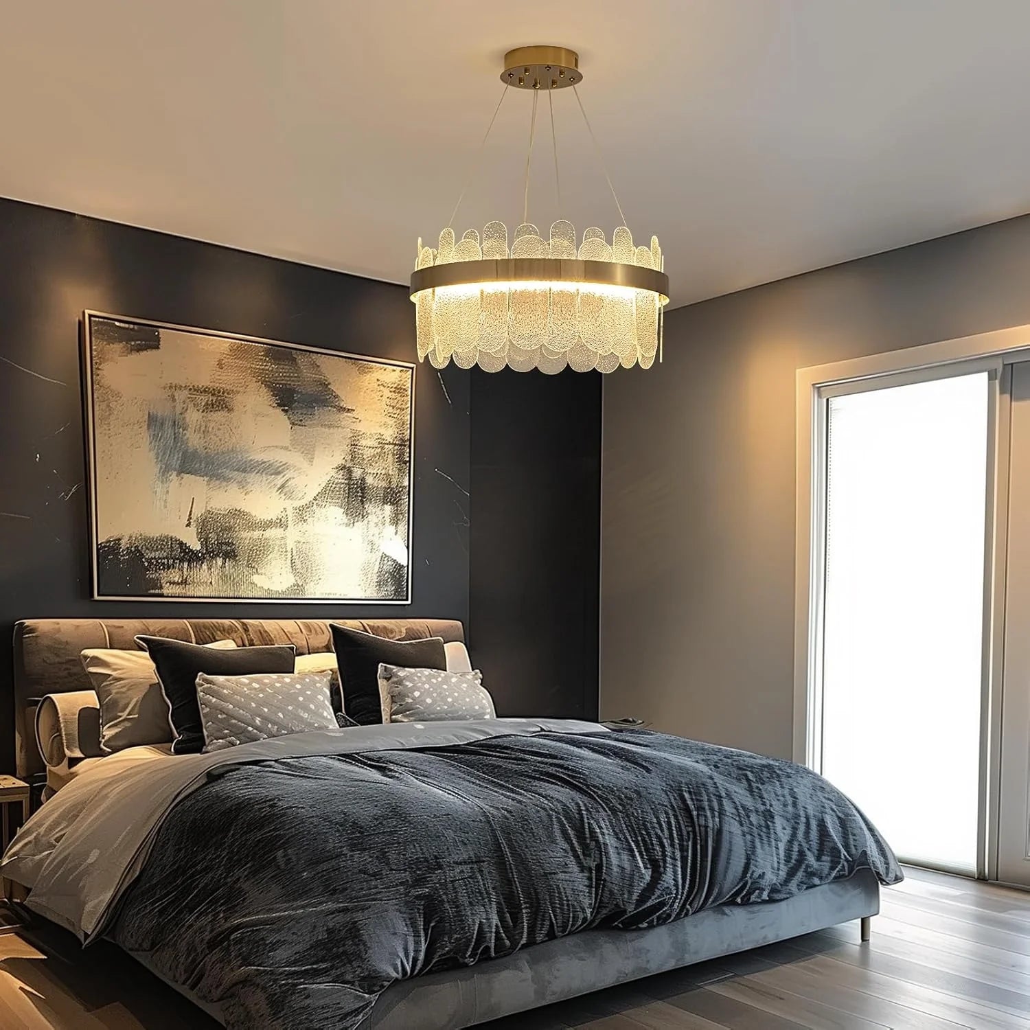Luxury Duel Tier Round Crystal Chandelier - Feyran