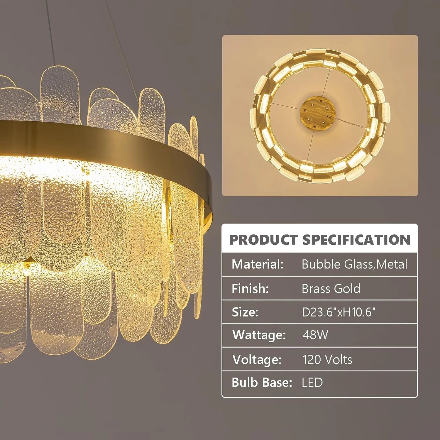 Luxury Duel Tier Round Crystal Chandelier - Feyran