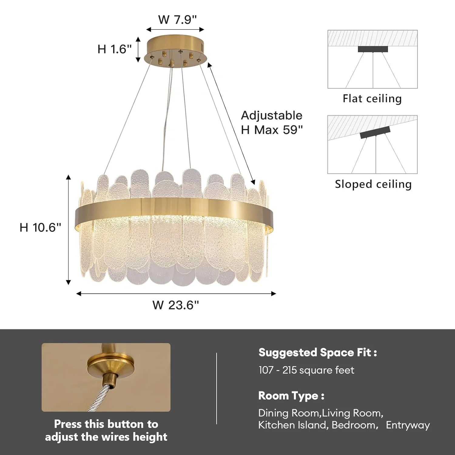 Luxury Duel Tier Round Crystal Chandelier - Feyran