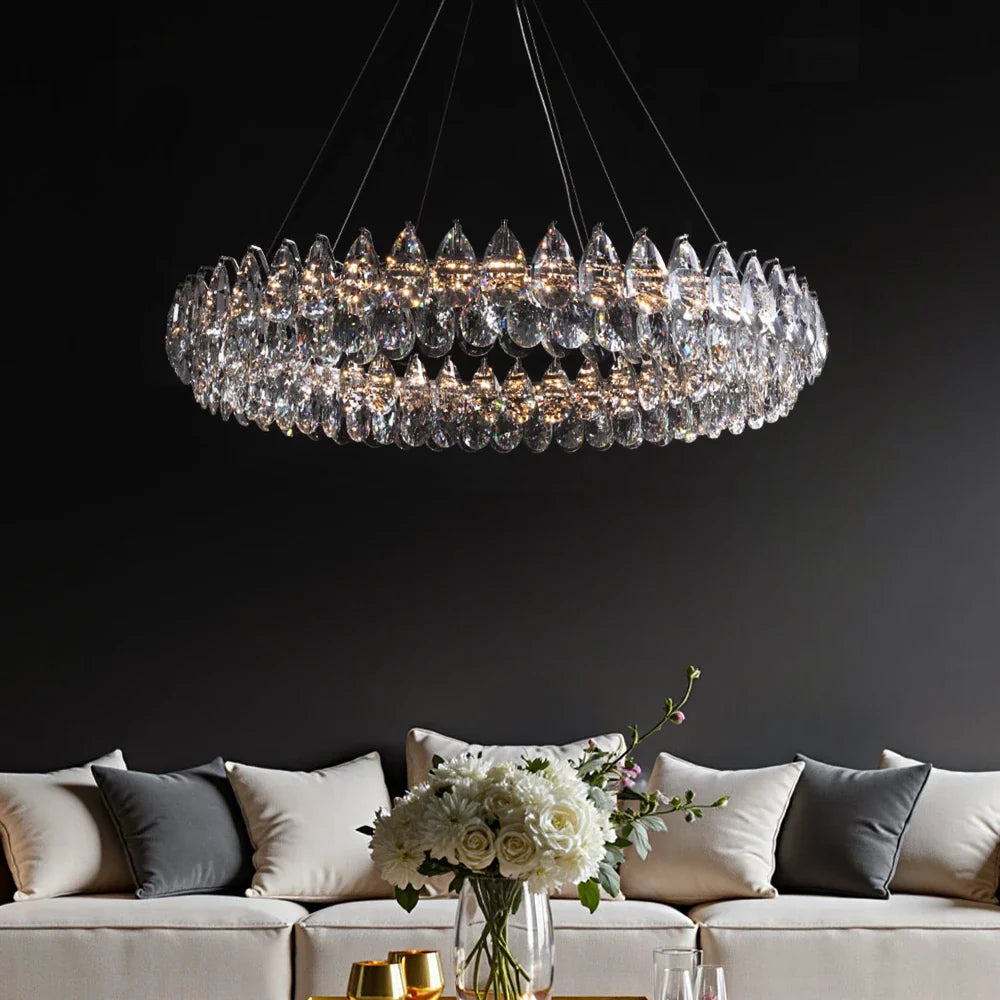 Luxury Water Drop Crystal Chandelier- Feyran