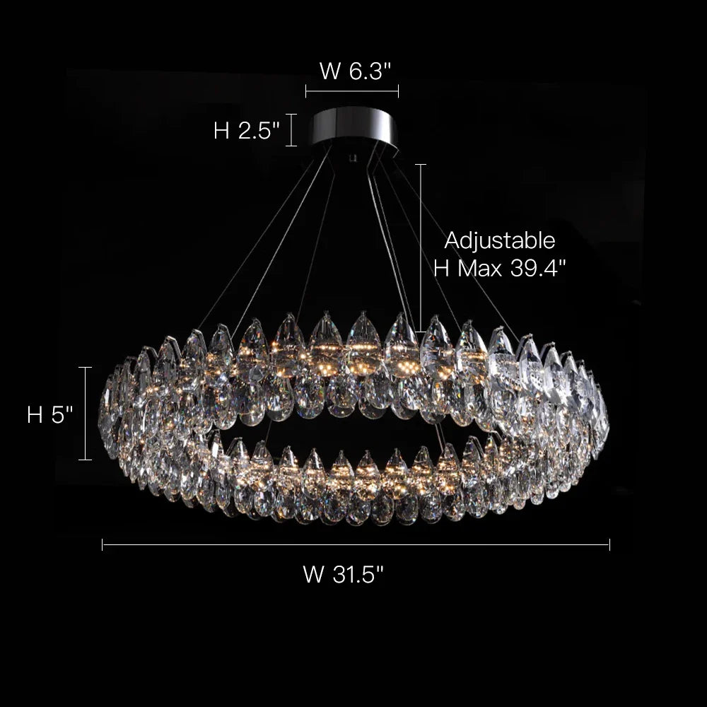 Luxury Water Drop Crystal Chandelier- Feyran