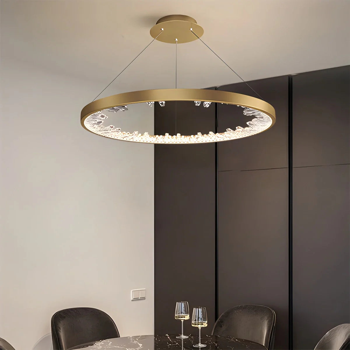 Feyran Luxury Circle Crystal Chandelier for Living Room