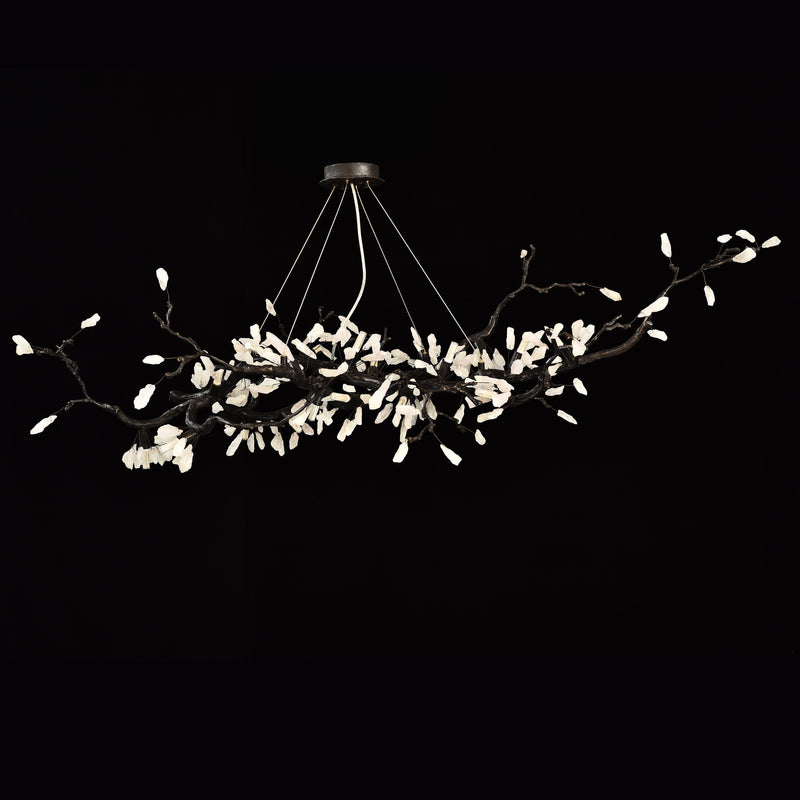 Selenite Crystal Blossom Branching Tree Chandelier